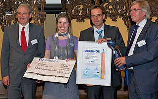 Volksbank Innovationspreis 2010, 2. Platz für PSL Systemtechnik mit der Entwicklung der Saphirglas-Rocking Cell, Clausthal-Zellerfeld