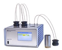 H2S Analyzer 320: Laborgerät bestimmt den Schwefelwasserstoffgehalt bis 200 °C in der Flüssig- und der Gasphase in Bitumen, Asphalten, Schwerölen, Raffinerieprodukten. Patentiert. Made in Germany. H2S Analyser