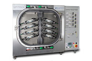Sapphire Rocking Cell RCS8: laboratory instrument for gas hydrate and inhibitor testing 8 test cells up to 350 bar for anti agglomerats, kinetic hydrate inhibitors from PSL Systemtechnik, Germany