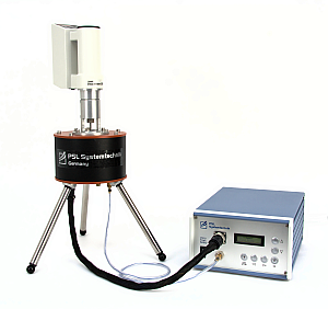 Viscosity Measuring Site VM: Portable rotational viscometer for the determination of absolute viscosity, ideal for crude oils, petroleum, in the laboratory or mobile in the field in transport case. -30 °C to +150 °C (-22 °F to +302 °F) according to DIN 53019 / ISO 3219, PSL Systemtechnik, Made in Germany.